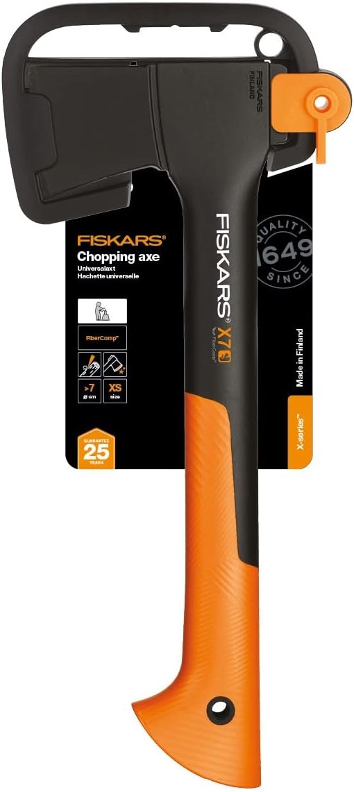 Fiskars Universalaxt, Inklusive Klingen- und Transportschutz, Länge: 35,5 cm, Antihaftbeschichtet, Hochwertiger Stahl-Klinge/Glasfaserverstärkter Kunststoff-Stiel - Amazon